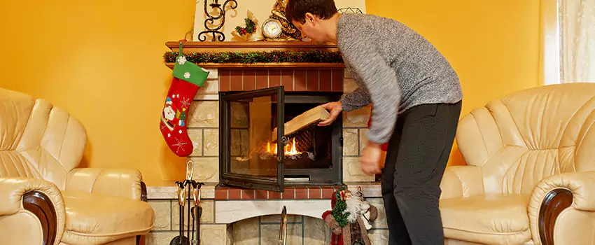 Rusted Metal Fireplace Restoration in Highland Village, Texas